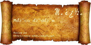 Mács Ádám névjegykártya